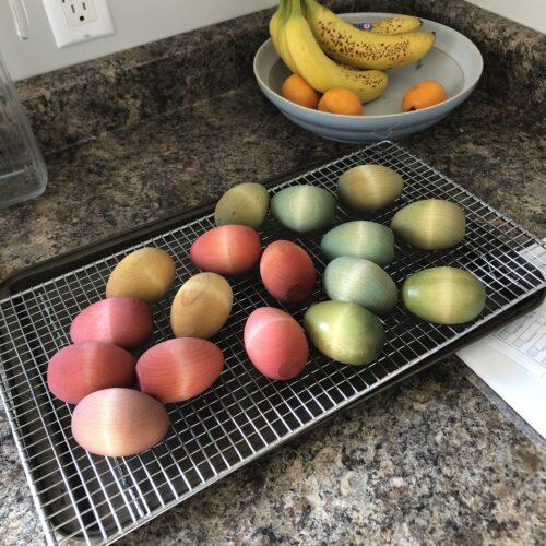 Dyed Wooden Easter Eggs